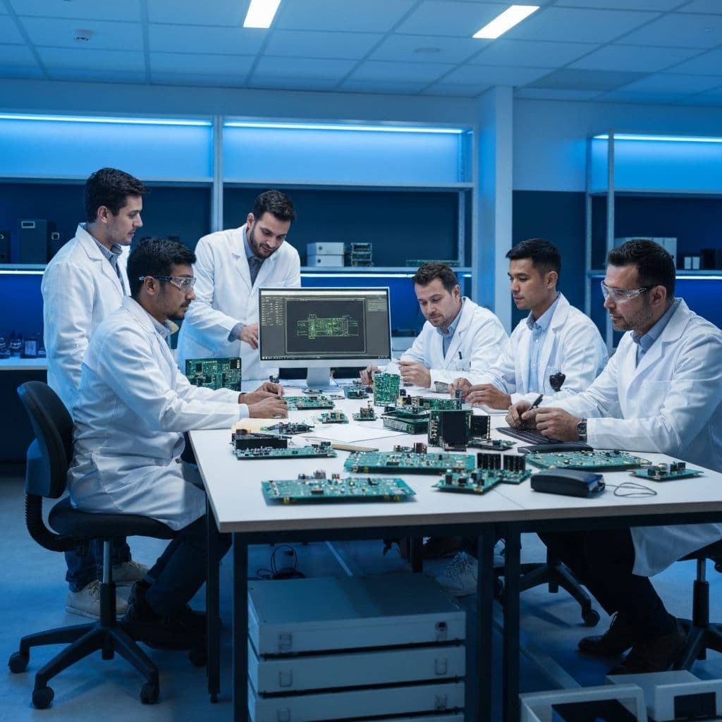 ODM engineering team working on electronic product design